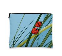 Borsa per il trucco a forma di coccinella, astuccio per cosmetici con motivo a scarabeo rosso, borsa organizer portatile con cerniera, accessorio da viaggio ispirato alla natura, idea regalo di, Rosso