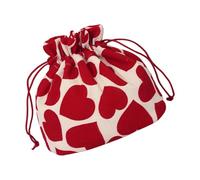Borsa per il trucco a forma di cuore Borsa cosmetica di grande capacità Borsa cosmetica con coulisse di stoccaggio Lavare Bella articoli da toeletta da viaggio di grande capacità Cosmetici con