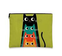 Borsa per il trucco a forma di gatto carino, organizer da viaggio per cosmetici, da donna, portatile, piccola borsa in tela con cerniera, regalo per amanti degli animali, borsa da toilette per tutte