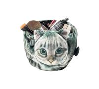 Borsa per il Trucco a Forma di Gatto con Coulisse, Borsa da Toilette Viaggio Portatile per Cosmetici a Forma di Gatto Trousse Trucchi Del Gatto in Peluche Donna per Viaggi, Organizer