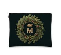 Borsa per il trucco a forma di ghirlanda, elegante astuccio da viaggio per cosmetici Royal da donna, piccola borsa portatile in tela con cerniera, borsa da toilette per la cura della pelle delle