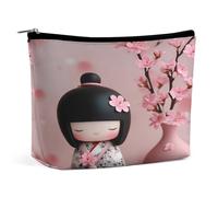 Borsa per il trucco a forma di kimono con motivo a fiori di ciliegio, organizer da viaggio per articoli da toilette, pochette cosmetica per donna, regalo di compleanno per mamma, ragazze, donne e sore