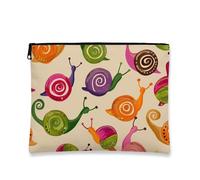 Borsa per il trucco a forma di lumaca, borsa da viaggio colorata per donne, piccola borsa portatile in tela con cerniera, borsa da toilette divertente regalo per festival, Multicolore, 7x9 Inch