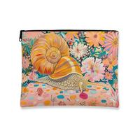 Borsa per il trucco a forma di lumaca, borsa da viaggio floreale vintage per cosmetici, da donna, piccola borsa portatile in tela con cerniera, organizer per articoli da toeletta per la cura della