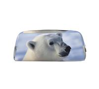 Borsa per il trucco a forma di orso polare per uomo e donna, beauty case da viaggio, pochette estetica, astuccio grande per matite