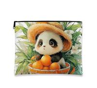 Borsa per il trucco a forma di panda, adorabile astuccio da viaggio per cosmetici a forma di animale per donna, piccolo organizer portatile in tela con cerniera, scelta perfetta per bambini, borsa da