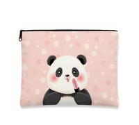 Borsa per il trucco a forma di panda carino, astuccio da viaggio per donne, piccolo organizer portatile in tela con cerniera, borsa regalo divertente per la cura della pelle, compleanno e festival