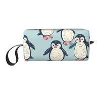 Borsa per il trucco a forma di pinguino in stile cartone animato, organizer da viaggio per articoli da toeletta da viaggio per donne e uomini, custodia per cosmetici carina con cerniera, piccola borsa