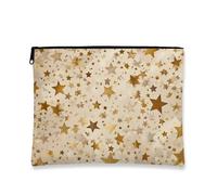 Borsa per il trucco a forma di stella, borsa da viaggio per cosmetici glitterata dorata per donne, piccola borsa portatile in tela con cerniera, borsa da toilette per la cura della pelle delle vacanze