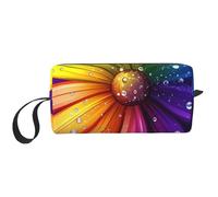 Borsa per il trucco a goccia d'acqua a forma di fiore, organizer per articoli da toeletta da viaggio resistente all'acqua, per donne e uomini, borsa per cosmetici colorata con cerniera, piccola borsa