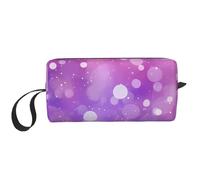 Borsa per il trucco a pois con motivo galassia, organizer da viaggio resistente all'acqua, per donne e uomini, rosa e viola, con cerniera, piccola borsa per attrezzi portatile