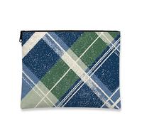 Borsa per il trucco a quadri, borsa da viaggio per cosmetici da donna, piccola custodia portatile in tela con cerniera, organizer per articoli da toeletta per la cura della pelle di tutti i giorni