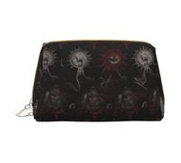 Borsa per il trucco a righe bianche e nere,Sacchetto cosmetico in pelle portatile,Borsa da toilette impermeabile per organizer da viaggio, Simboli surrealisti1, Taglia unica