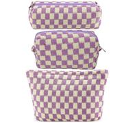 Borsa per il trucco a scacchi per le donne di grande capacità rosa borsa cosmetica set da viaggio sacchetto per il trucco per borsa con cerniera organizer per articoli da toeletta carino Y2K estetica