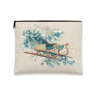 Borsa per il trucco a slitta, borsa da viaggio vintage floreale per donne, piccola borsa portatile in tela con cerniera, borsa da toilette per la cura della pelle delle vacanze, Beige, 7x9 Inch