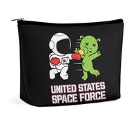 Borsa per il trucco a tema alieno della Forza Spaziale degli Stati Uniti, borsa cosmetica da viaggio, pochette da bagno, borse portaoggetti