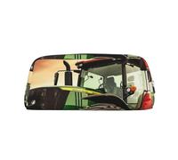 Borsa per il trucco a tema trattore, beauty case da viaggio, astuccio grande per matite per uomo e donna, portamonete in pelle con cerniera.