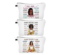 Borsa per il trucco afro americana per borsa borse cosmetiche nere afro per le donne regalo ispiratore piccolo divertente cosmetici sacchetto da viaggio borse per articoli da toeletta accessori