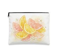 Borsa per il trucco agli agrumi, borsa da viaggio per cosmetici con motivo a frutta ad acquerello per donne, organizer portatile con cerniera, borsa da toilette primaverile per la cura della pelle