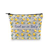 Borsa per il trucco al limone italiana regalo a tema limone Italia Costiera Amalfitana Regalo Positano Lemon Bag Souvenir Gift Bag Find me in Italy, Trovami in Italia 3uk, alla moda
