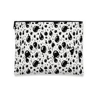 Borsa per il trucco astratta a goccia, nera e bianca, moderna borsa da viaggio per cosmetici, organizer portatile con cerniera, nero, 7x9 Inch, Goccia