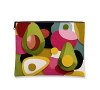 Borsa per il trucco astratta con avocado, forme colorate e moderna, borsa da viaggio per donne, organizer portatile con cerniera, regalo divertente, borsa da toilette per la cura della pelle