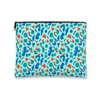 Borsa per il trucco astratta con forme moderne, borsa da viaggio per donne, organizer portatile in tela con cerniera, borsa da toilette per la cura della pelle quotidiana, 17,8 x 22,9 cm