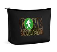 Borsa per il trucco Bigfoot Gone Squatchin Borsa per cosmetici da viaggio portatile Grande borsa con cerniera Borsa organizer in pelle PU Borsa da toeletta