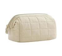 Borsa per il trucco - Borsa cosmetica | Organizzatori di casi di trucco | per il trucco | Borse da toilette cosmetiche trapuntate da viaggio per le donne | Organizzatore tascabile v, bianco