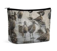 Borsa per il trucco Borsa cosmetica portatile Birds Walking Borsa da toeletta Organizer per il trucco Custodia con cerniera di grande capacità Borsa da toeletta da viaggio per donne e uomini