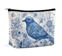 Borsa per il trucco Borsa cosmetica portatile Bluebird And Flowers Borsa da toeletta Custodia per l'organizzazione del trucco Borsa con cerniera di grande capacità Borsa da toeletta da viaggio per don