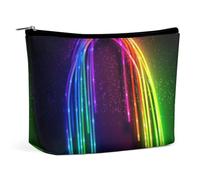 Borsa per il trucco Borsa cosmetica portatile Borsa da toeletta arcobaleno al neon Custodia per l'organizzazione del trucco Borsa con cerniera di grande capacità Borsa da toeletta da viaggio per donne
