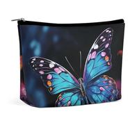 Borsa per il trucco Borsa cosmetica portatile Borsa da toeletta con farfalla affascinante Custodia per l'organizzazione del trucco Borsa con cerniera di grande capacità Borsa da toeletta da viaggio pe