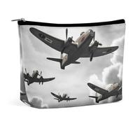 Borsa per il trucco Borsa cosmetica portatile Borsa da toeletta della guerra mondiale Custodia per l'organizzazione del trucco Borsa con cerniera di grande capacità Borsa da toeletta da viaggio per do