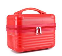 Borsa per il trucco, borsa cosmetica portatile di grande capacità, borsa per cosmetici Train Box borsa per il trucco con organizer per pennelli borsa da viaggio per regalo da donna (rosso)