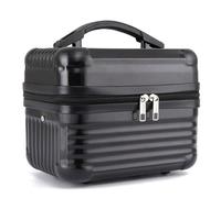Borsa per il trucco, borsa cosmetica portatile di grande capacità, borsa per cosmetici Train Box borsa per il trucco con organizer per pennelli borsa da viaggio per regalo da donna (nero)