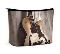 Borsa per il trucco Borsa cosmetica portatile Immagini di chitarra Borsa da toeletta Custodia per l'organizzazione del trucco Borsa con cerniera di grande capacità Borsa da toeletta da viaggio per don