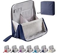 Borsa per il trucco,borsa cosmetica portatile,organizer da viaggio di grande capacità in tessuto Oxford impermeabile Borsa da viaggio per cosmetici(Navy)