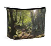 Borsa per il trucco Borsa cosmetica portatile Sunshine in The Woods Borsa da toeletta Custodia per il trucco Custodia con cerniera di grande capacità Borsa da toeletta da viaggio per donne e uomini