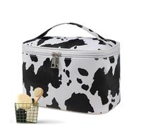 Borsa per il trucco, borsa da viaggio con stampa mucca | Organizzatore di cosmetici impermeabile, borsa da viaggio di grande capacità per la cura della pelle, shampoo, articoli da, Regina quadrata