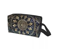 Borsa per il trucco Borsa da viaggio personalizzata Om Mandala for articoli toeletta Buddismo Aum Yoga Meditazione Cosmetici Trucco Organizzatore Beauty Storage Dopp Kit Box(Color 06)
