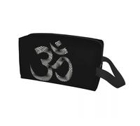 Borsa per il trucco Borsa da viaggio personalizzata Om Mandala for articoli toeletta Buddismo Aum Yoga Meditazione Cosmetici Trucco Organizzatore Beauty Storage Dopp Kit Box(Color 18)