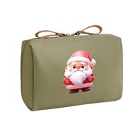 Borsa per il trucco,Borsa di Babbo Natale | Borsa per pennelli impermeabile Natale,Per vacanze viaggi aeroporto rossetto cosmetico specchio donna e adolescenti ragazze, verde militare, vedi