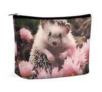 Borsa per il trucco Borsa per cosmetici Borsa per rossetto Borsa con cerniera Carino riccio in fiori Stampato Organizer Borsa da toeletta portatile Accessori