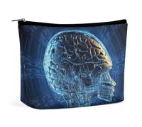 Borsa per il trucco Borsa per cosmetici Borsa per rossetto Borsa con cerniera Cervello di intelligenza artificiale Organizzatore stampato Borsa da toeletta portatile Accessori