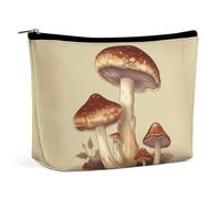Borsa per il trucco Borsa per cosmetici Borsa per rossetto Borsa con cerniera Vintage Funghi commestibili Stampato Organizer Borsa da toeletta portatile Accessori