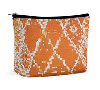 Borsa per il trucco Borsa per cosmetici da viaggio Borsa da toeletta portatile a forma di mosaico triangolare Borsa da toeletta di grande capacità con cerniera Custodia per l'organizzazione del trucco