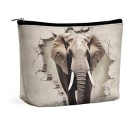 Borsa per il trucco Borsa per cosmetici da viaggio Borsa da toeletta portatile con elefante a forma di muro Borsa da toeletta con cerniera di grande capacità Custodia per l'organizzazione del trucco B