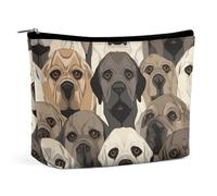 Borsa per il trucco Borsa per cosmetici da viaggio Borsa da toeletta portatile con testa di cane Borsa da toeletta di grande capacità con cerniera Custodia per l'organizzazione del trucco Custodia da