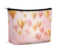 Borsa per il trucco Borsa per cosmetici da viaggio Borsa da toeletta portatile Golden Heart in The Borsa da toeletta di grande capacità con cerniera Custodia per l'organizzazione del trucco Custodia d